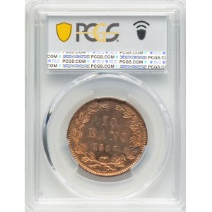 Romani 1867 H 10 bani – vzorek