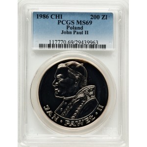 Poland 1986 CHI Silver 200 Złotych John Paul II - Regular Strike