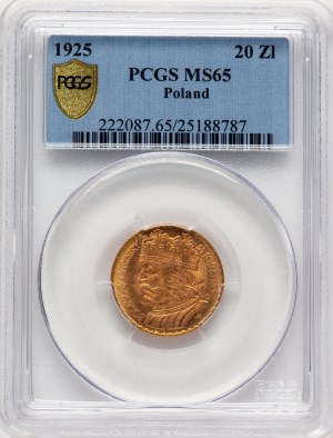 Poland 1925 Gold 20 Złoty Bolesław Chrobry