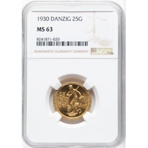 Poland 1930 Gdańsk Danzig Gold 25 Gulden