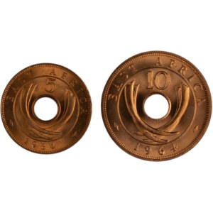 East Africa 1964 5 & 10 Cent Lot (2 Pieces)
