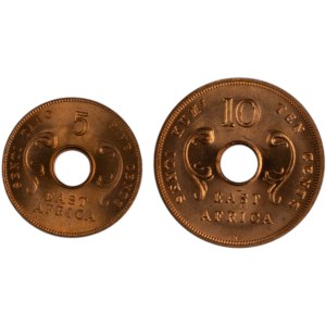 East Africa 1964 5 & 10 Cent Lot (2 Pieces)