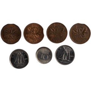 Canada and Netherlands Error Lot (7 Pieces)