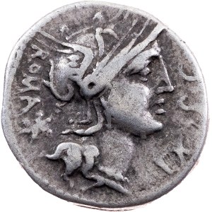 M. Sergius Silus, Denar 116-115 v. Chr., Rom