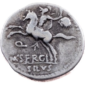 M. Sergius Silus, Denar 116-115 v. Chr., Rom