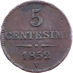 Franz Joseph I., 5 Centesimi 1852, V, Venedig