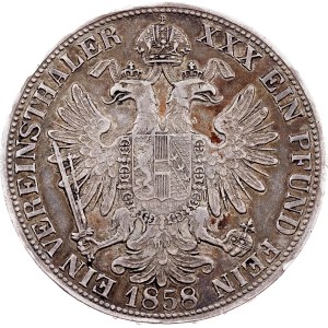 Franz Joseph I., 1 Vereinsthaler 1858, B, Kremnitz