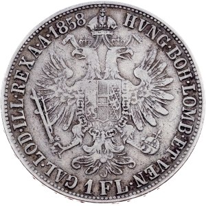 Franz Joseph I., 1 Gulden 1858, M, Milan
