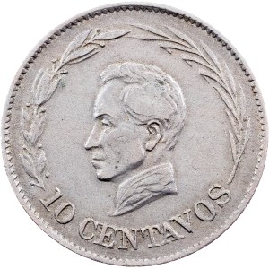 Ecuador, 10 Centavos 1924, H, Heaton