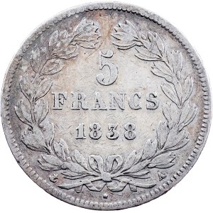 Louis Philippe I., 5 Francs 1838, A, Paris