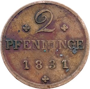 Friedrich Franz I., 2 Pfenninge 1831, Schwerin