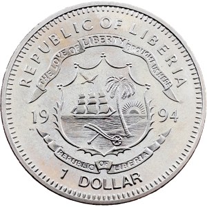 Liberia, 1 Dollar 1994, PM, Pobjoy