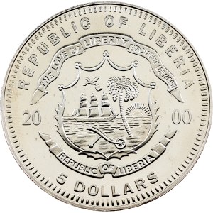 Liberia, 5 Dollars 2000