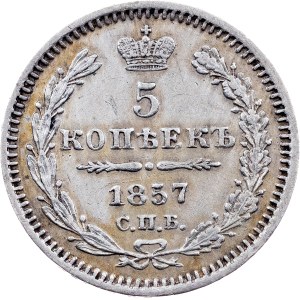Alexander II., 5 Kopecks 1857, СПБ ФБ, St. Petersburg