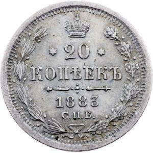 Alexander III., 20 Kopecks 1883, СПБ АГ, St. Petersburg