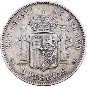 Alfonso XII., 5 Pesetas 1884 (*1884), MS M, Madrid