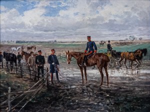 Jan Władysław Chełmiński (1851-1925), W stadninie, ok. 1900 r.