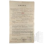 Second Polish Republic - Employment Contract for a Laundress, Infantry Officer Candidate School, Kazimiera Sankowska, 1931