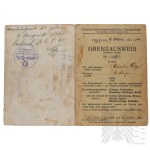 Czechoslovakia/Third Reich Border Pass (Grenzausweis) Germany–Czechoslovakia 1934 Sudetenland, Schlaney, Náchod