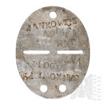 Second Polish Republic Dog Tag, Model 1931 - Adolf Jankowicz, RKU, Postawy, Polish Army, Identification Mark