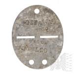 Second Polish Republic Dog Tag, Model 1931 - Adolf Jankowicz, RKU, Postawy, Polish Army, Identification Mark