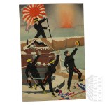 Japan, Tokyo, Meiji era, March 1895, Kobayashi Kiyochika (1847–1915), “Our Troops Occupy Liugong Island” (“Waga gun Ryūkōtō o senryō suru no zu”), JAPAN - MEIJI ERA - SINO-JAPANESE WAR - WEIHAIWEI - LIUGONG - JAPANESE ARMY - ARTILLERY