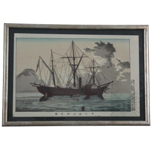 Kobayashi Kiyochika (1847–1915), “Shinagawa kaijō chōbō zu” (“View of the Sea at Shinagawa”), Japan, Meiji period, composition from 1879, likely a later print.
