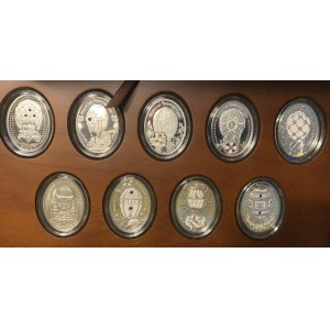 Zberateľská sada, Sada 9 strieborných mincí, 1 dolár, séria Fabergého vajíčok