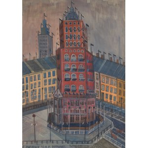 Edward Dwurnik (1943 Radzymin - 2018 Warszawa), Więzienny pałac z cyklu Akwarele z Bukowiny, 1981
