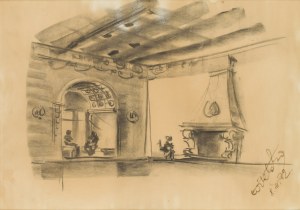Wiktor Zin (1925 - 2007 ), Scena we wnętrzu, 1972