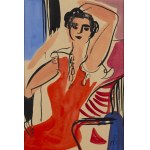 Monika Piwowarska (1914 Orenburg, Rosja - 2006 Warszawa), Kobieta w czerwonej sukni