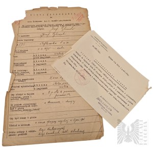 II RP Enrollment Card for the Circle of Soldiers of the 1st Polish Legion Lancers Regiment - Jerzy Glinski, 1st Legion Lancers Regiment, 1st Infantry Regiment, 2nd Horse Rifle Regiment, 4th Horse Rifle Regiment