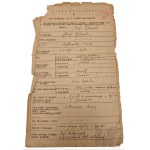 II RP Enrollment Card for the Circle of Soldiers of the 1st Polish Legion Lancers Regiment - Jerzy Glinski, 1st Legion Lancers Regiment, 1st Infantry Regiment, 2nd Horse Rifle Regiment, 4th Horse Rifle Regiment