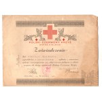 II RP Certificate of Completion of the General Rescue Course of the Polish Red Cross - Kielce District, Kielce, PCK, Polish Red Cross