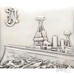 [SILVER 800]II RP Cigarette Box With Ship "Gdynia" Krupski and Matulewicz - Marine