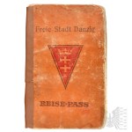 Free City of Gdansk Passport (Reise-Pass) of the Free City of Gdansk - Rare Soviet Entry - Conquest of the City