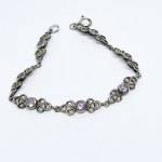 Silver Celtic bracelet with natural Amethysts