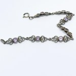 Silver Celtic bracelet with natural Amethysts