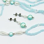 Silver set with colored stones