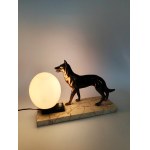 Art Deco desk lamp on marble base