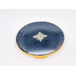 Gold-plated compact with marcasite decoration