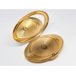 Gold-plated compact with marcasite decoration