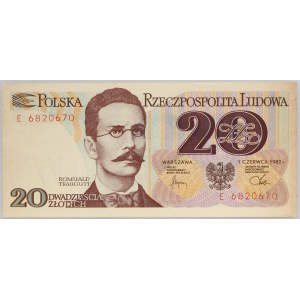 People's Republic of Poland, 20 zlotych, June 1, 1982, Series E