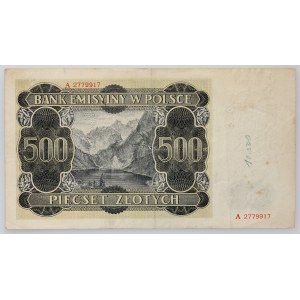 General Government, 500 zlotych, March 1, 1940, Series A