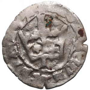 Władysław Jagiełło 1386–1434, half-grosz, Kraków, reference number P, unusual