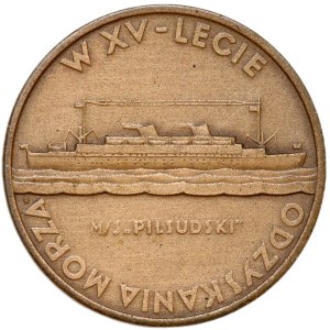 Second Polish Republic, undated medal (1935), Maritime and Colonial League / 15th anniversary of regaining access to the sea