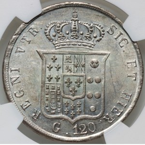 Italy, Kingdom of the Two Sicilies, Ferdinand II, 120 Grana 1857, Naples