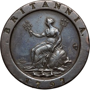 Velká Británie, Jiří III., 2 pence, 1797, Soho, Handsworth (Birmingham)