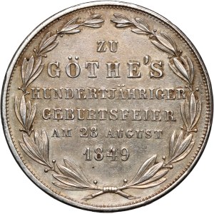 Germany, Frankfurt, 2 Gulden 1849, 100th Anniversary of the birth of Goethe