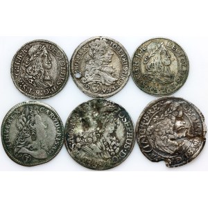 Austria, Bohemia, set of silver coins from 1664-1721, (6 pieces)